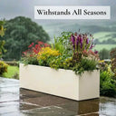 75cm Zinc Galvanised Cream Trough Planter
