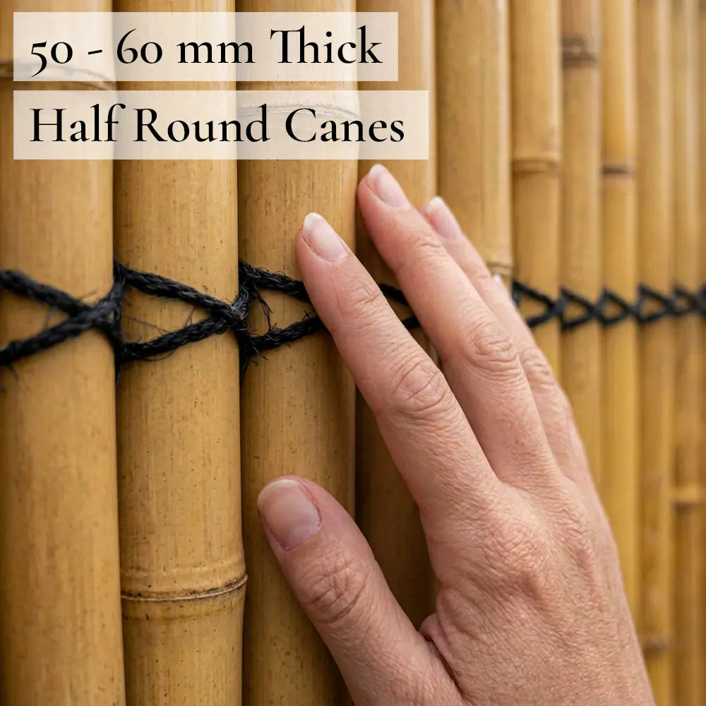Round Jumbo Jumbo Premium Half Round 5-6cm Thick Bamboo Fence Panel – Woven Wood