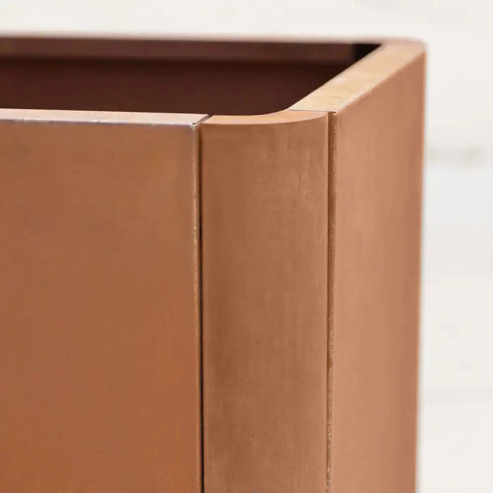 50cm Corten Steel Rounded Corner Cube Planter