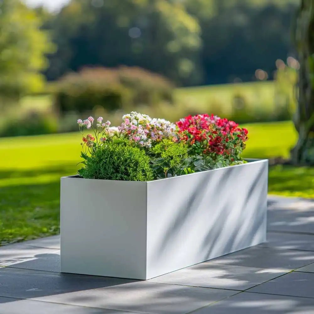 large planter long trough planters woven wood