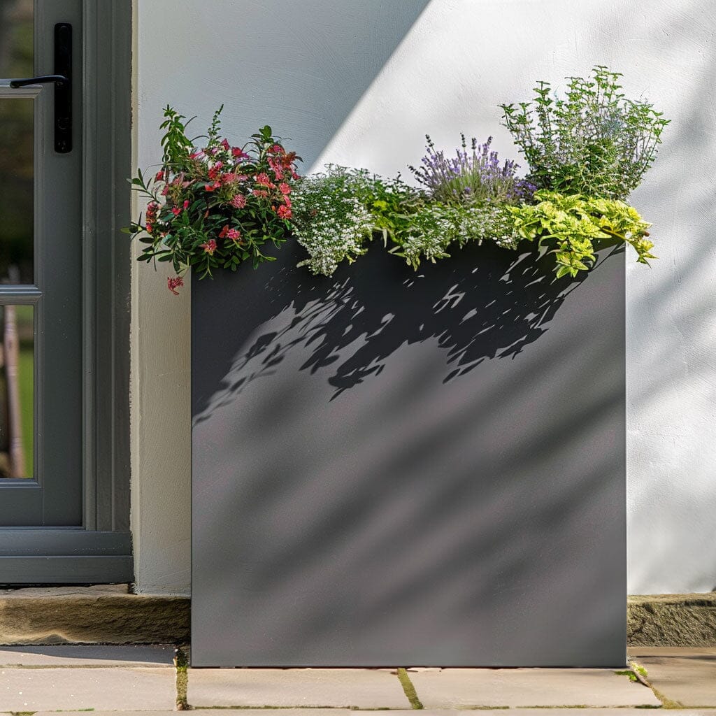 120cm Long Zinc Matte Grey 100cm Tall Trough Planter