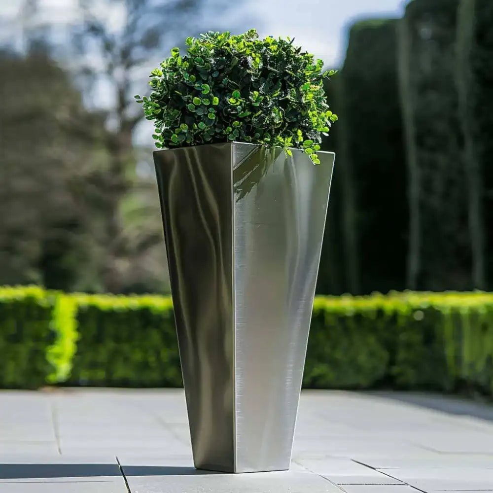 Galvanised planters for a durable and stylish gardening solution.