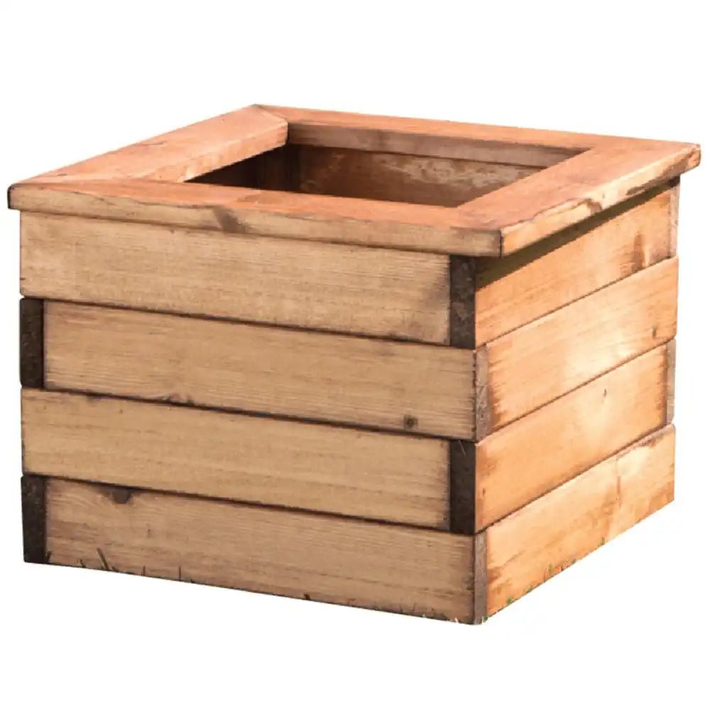 Large Tree Planters Woven Wood 40cm Redwood Cube