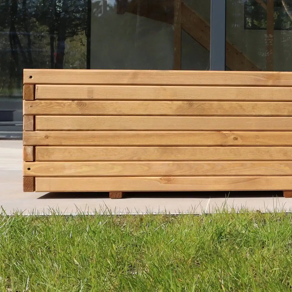 Wooden Window Planter Box, Wood Wall Planter, Wooden Garden Box, Wooden Plant Planters, 2m long by Woven Wood