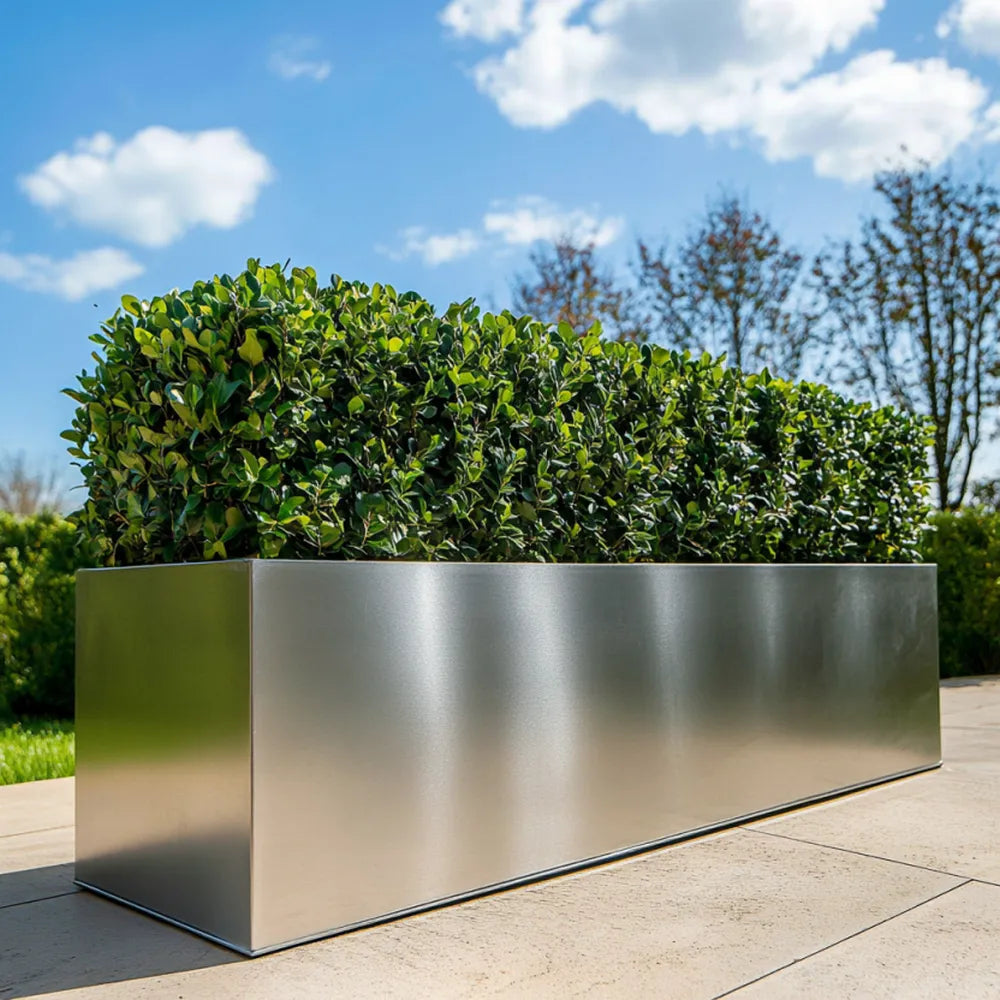 100cm Zinc Metal Galvanised Silver Trough Planter