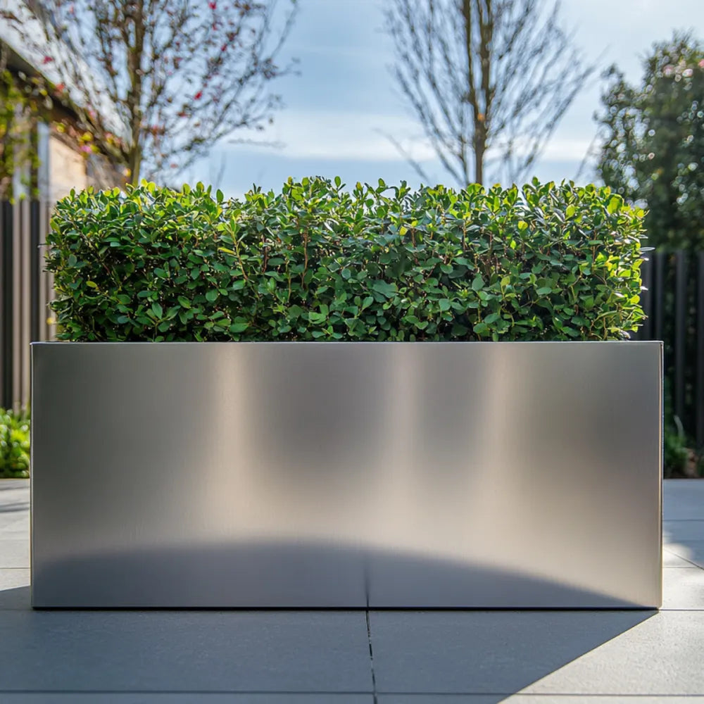 100cm Zinc Metal Galvanised Silver Trough Planter
