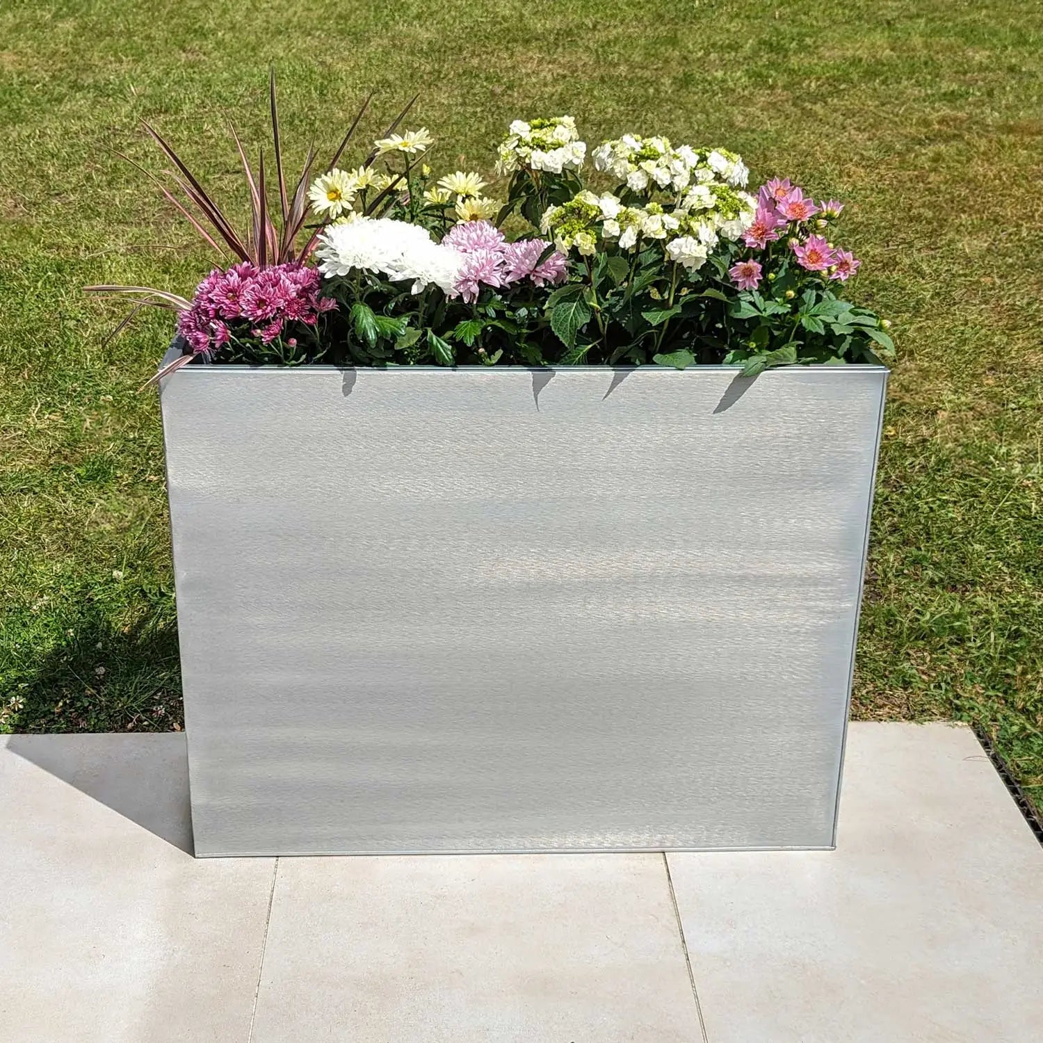 100cm Long Zinc Silver Galvanised 80cm Tall Trough Planter