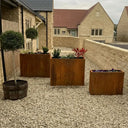 75cm Long Corten Steel 90cm Tall Trough Planter with Plate & Feet