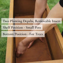 120cm Long Corten Steel 100cm Tall Trough Planter with Plate & Feet
