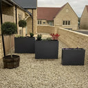 75cm Long Zinc Galvanised Matte Grey 90cm Tall Trough Planter