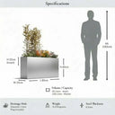 80cm Long Zinc Galvanised Silver 60cm Tall Trough Planter