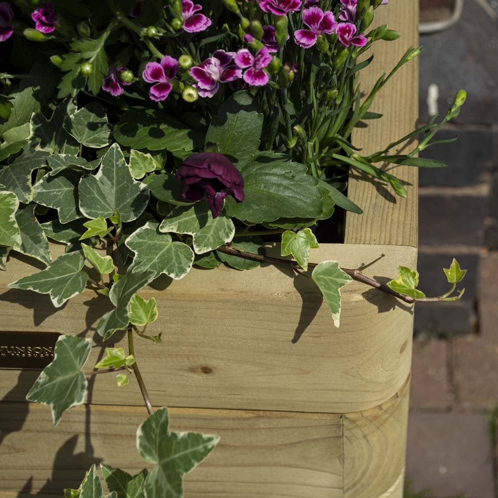 Marberry Square Tall Planter – Woven Wood
