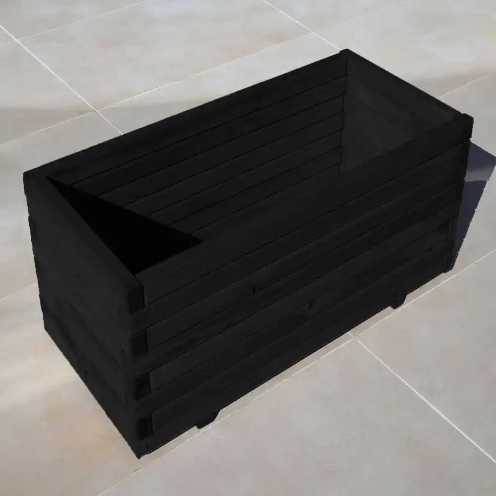 Stained wooden planter: Enhance the natural beauty of the wood with this stained and finished planter.