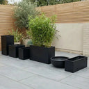 80cm Long Zinc Galvanised Matte Black 60cm Tall Trough Planter