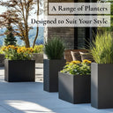 100cm Long Zinc Galvanised Matte Grey 80cm Tall Trough Planter