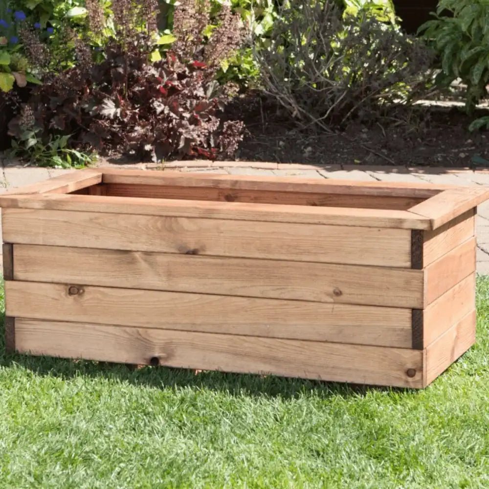 Large Redwood Garden Plant Trough Container by Woven Wood 80cm Redwood Trough