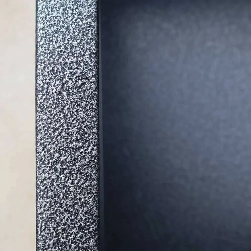 DAMAGED (READ DESCRIPTION) 100cm Zinc Galvanised Silver & Black Textured Trough Planter