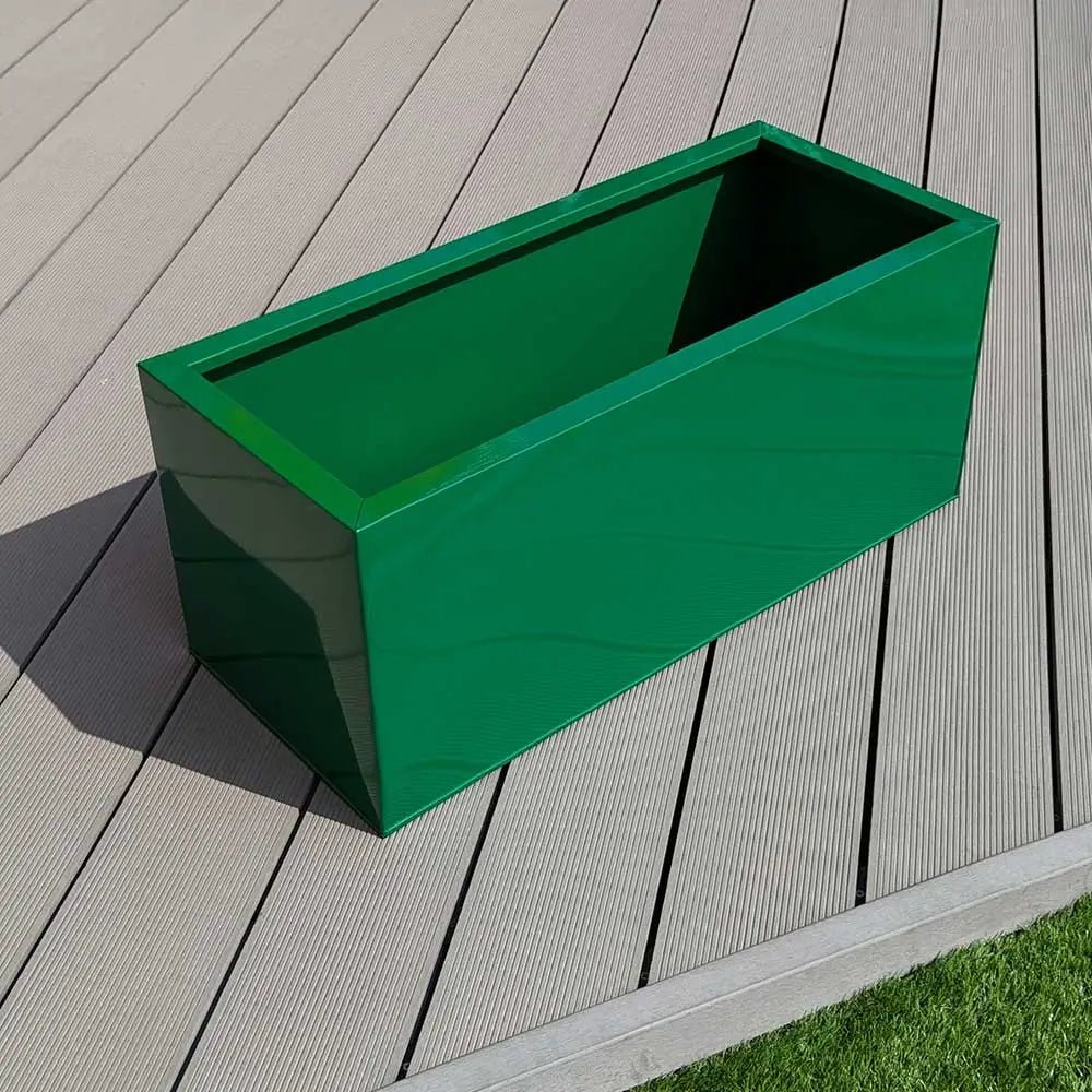 75cm Zinc Galvanised Green Trough Planter