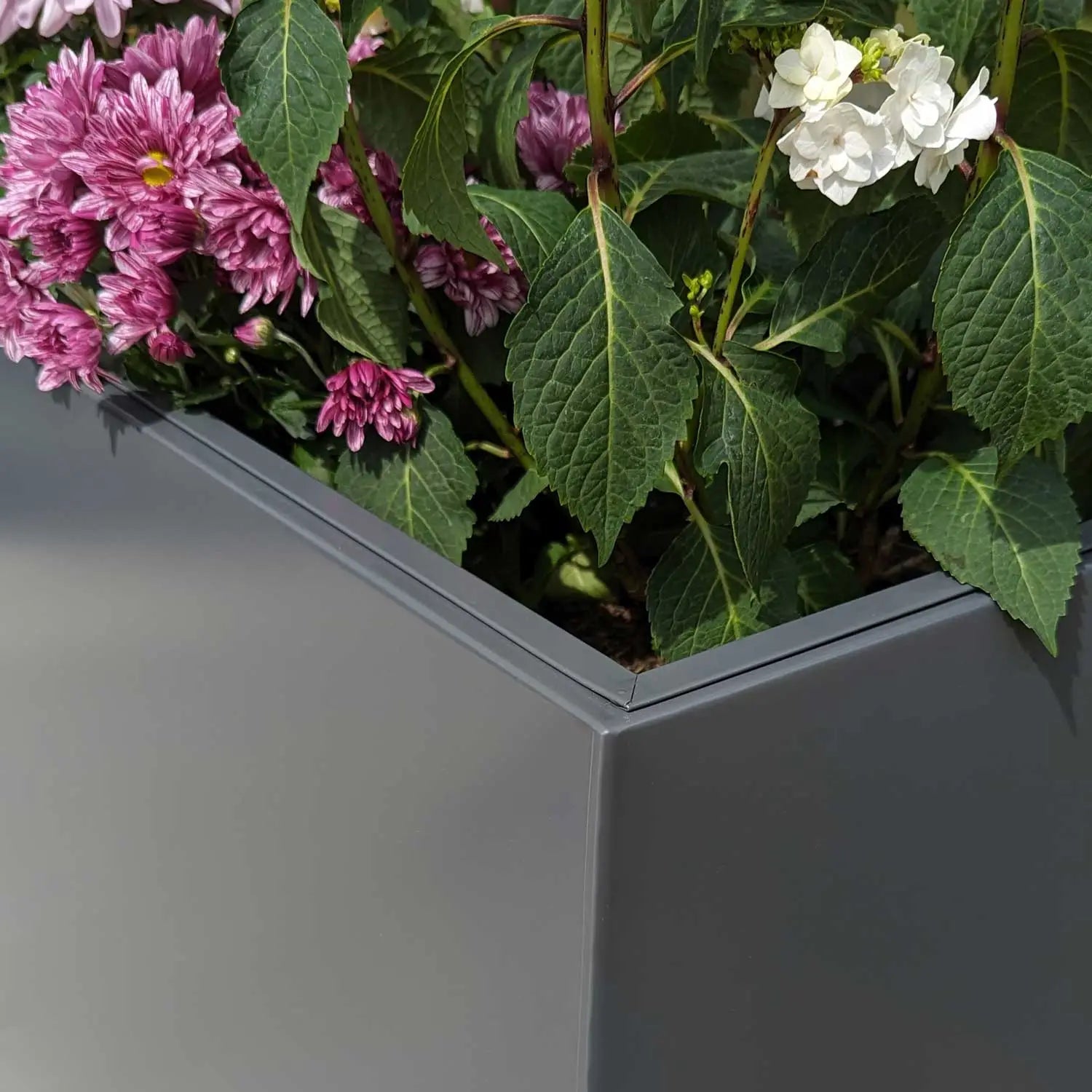 120cm Long Zinc Matte Grey 100cm Tall Trough Planter