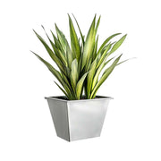 40cm Zinc Galvanised Planter Tall Square Insert in Silver