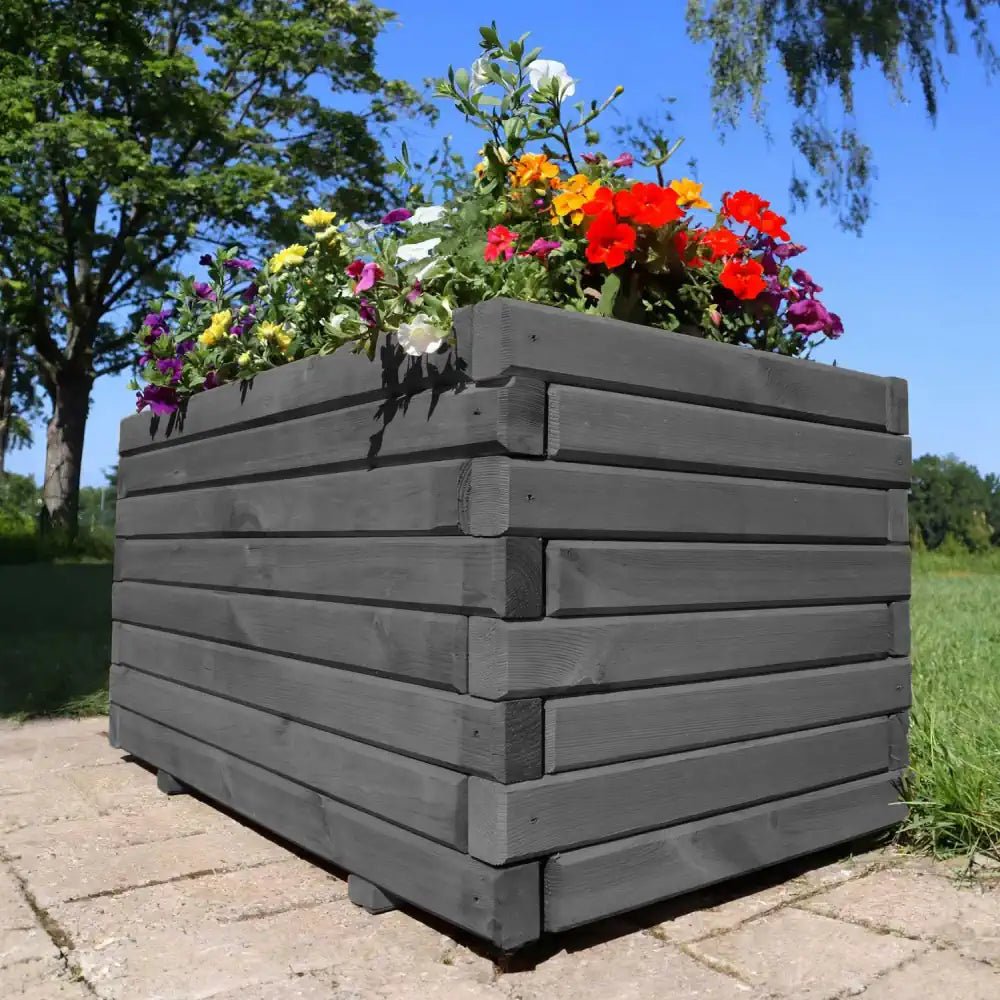 Wooden planters add a touch of natural elegance to any outdoor space.