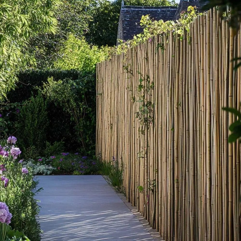 Bark Block Screen Garden Screening: Natural Willow, Bamboo and Bark Screens β Woven Wood