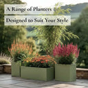 100cm Zinc Galvanised Sage Green Trough Planter