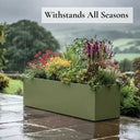 100cm Zinc Galvanised Sage Green Trough Planter