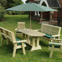 Wholesome gatherings around a sturdy wooden picnic table.