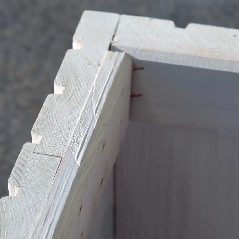 25cm Cube Wooden Windowsill Planter - With Insert - White