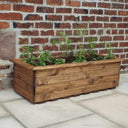 Large trough wooden planter boxes by Woven WOod