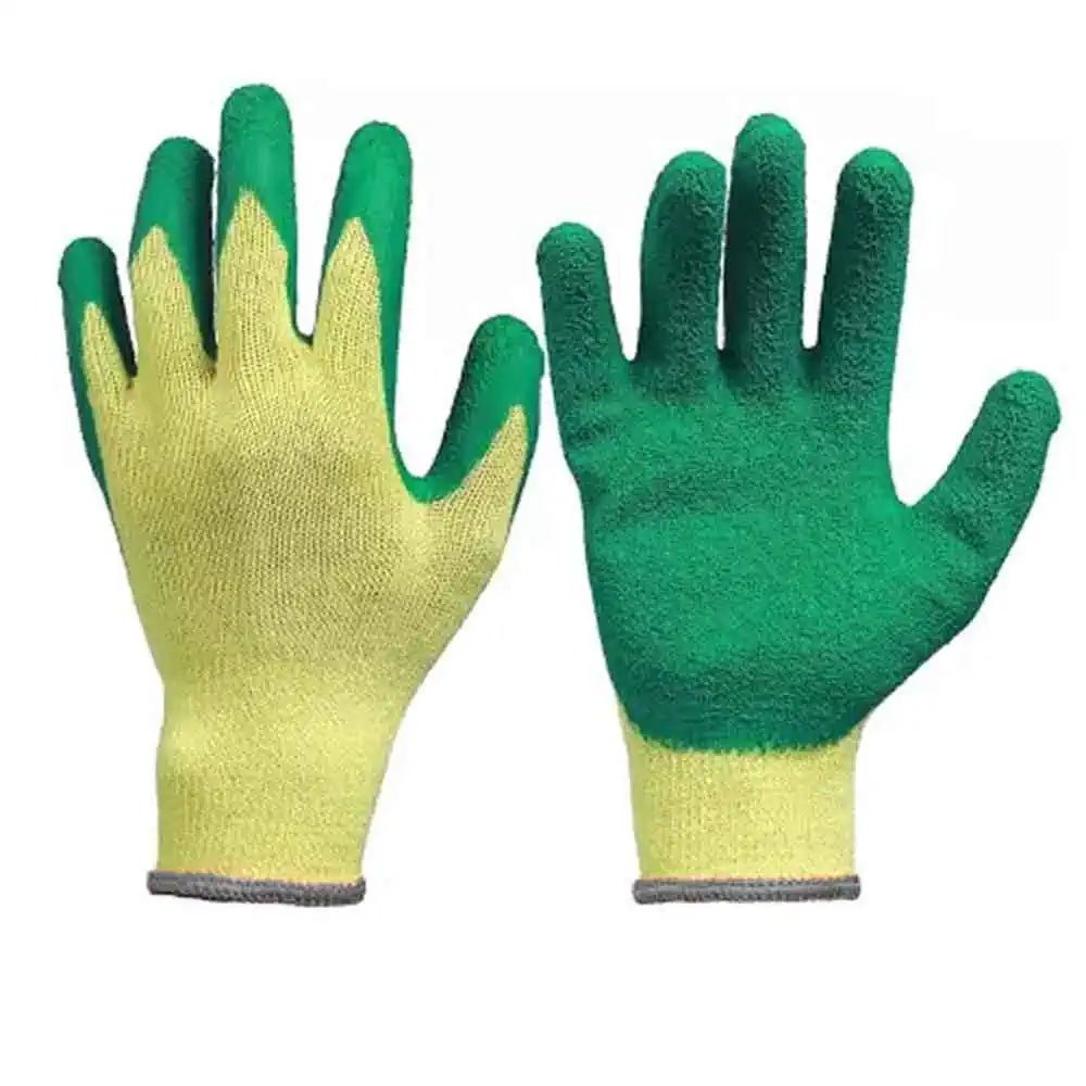 Green and Yellow Latex Gardening Gloves