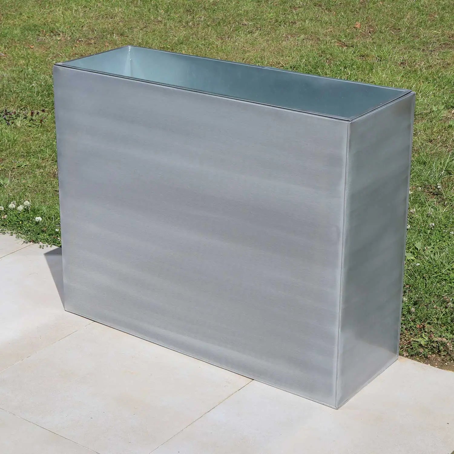 100cm Long Zinc Silver Galvanised 80cm Tall Trough Planter