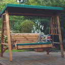 Three seater garden swing seat UK by Woven Wood