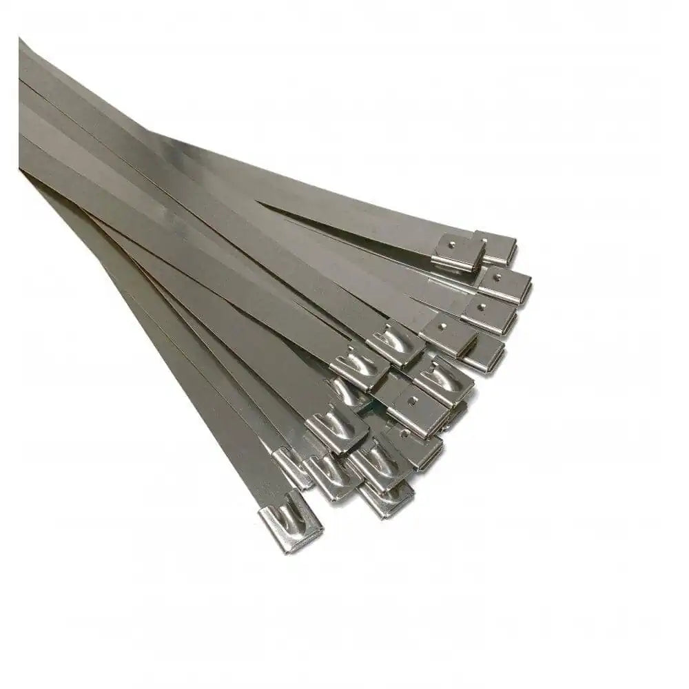 Pack of 100 Stainless Steel Cable Ties - Woven Wood