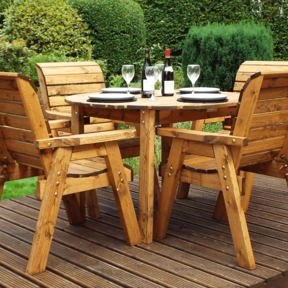 Make every meal a special occasion with a six-seater Wooden Dining Set and a Garden Parasol, ideal for hosting family and friends in the shade.