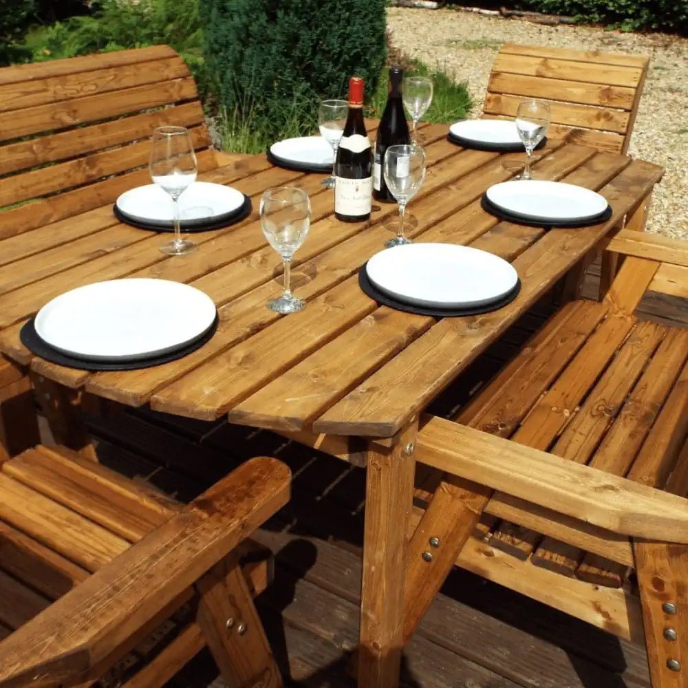 Gather your loved ones for memorable meals and conversation with this inviting patio table and chairs set, ideal for 8 guests.