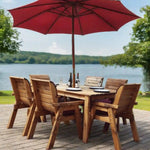 A classic six-seater teak garden furniture dining set