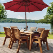 A classic six-seater teak garden furniture dining set