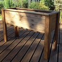 Patio window box trough planters by Woven Wood 1.1m Redwood Trug