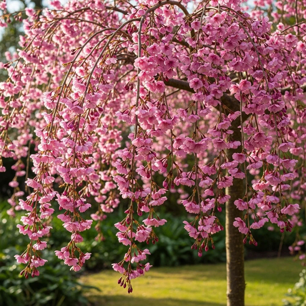 5ft Single Pink Weeping Cherry Blossom Tree | Prunus pendula Rubra | 9L Pot | 2 Years Old