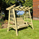 pergola swing seat seater outdoor wooden furniture