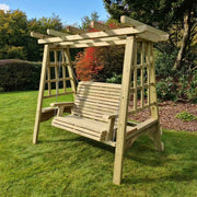 pergola swing seat seater outdoor wooden furniture