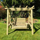 pergola swing seat seater outdoor wooden furniture front