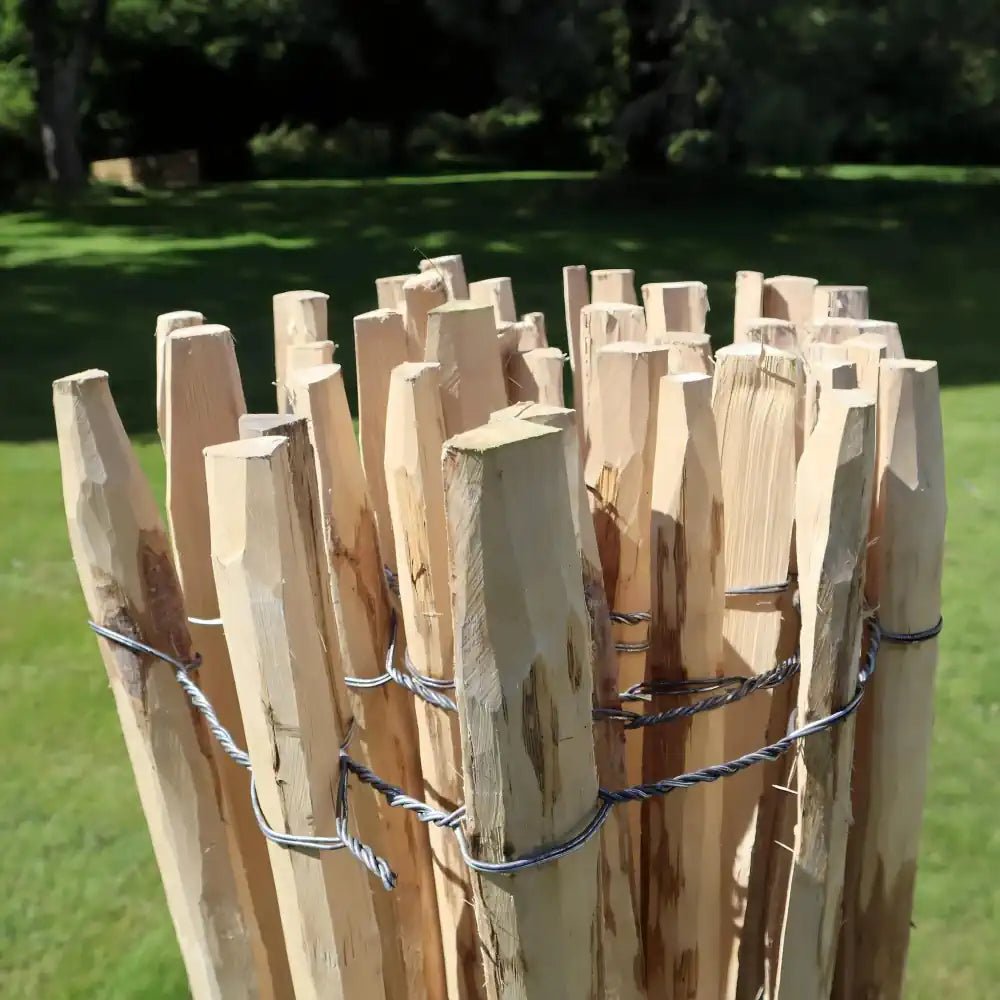 Chestnut Heavy Duty Paling Fence Roll with Steel Wire – Woven Wood