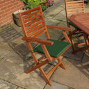 Plumley Six Seater Dining Set Green Cushions