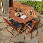 Plumley Six Seater Dining Set Grey Cushions