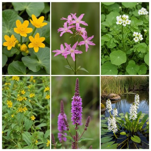 Miniature pond collection with a deep water plant