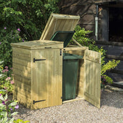 Premier Shiplap Apex Double Bin Store With Solid Back