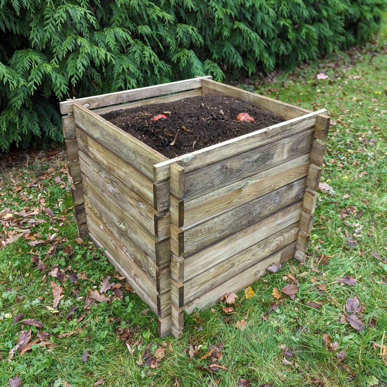 Pine Small Square Compost Bin available on Woven Wood